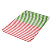 Feestelijk rood & Elf groen snoep streep gestreept Badmat (Gekanteld)