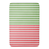 Feestelijk rood & Elf groen snoep streep gestreept Badmat (Voorkant Verticaal)