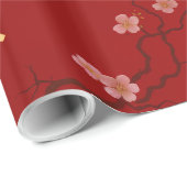 Feestelijk rood en goud Chinees Nieuwjaar Cadeaupapier (Rol Hoek)