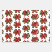 Feestelijk rood en goud kerstboog patroon inpakpapier vel (Voorkant)