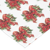 Feestelijk rood en goud kerstboog patroon medium tafelloper (Hoek)