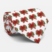 Feestelijk rood en goud kerstboog patroon stropdas (Opgerold)