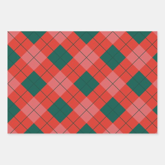 Feestelijk rood en groen geplakt inpakpapier vel (Voorkant 2)