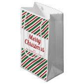 Feestelijk rood en groen patroon Vrolijk kerstfees Klein Cadeauzakje (Voorkant Gekanteld)