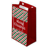 Feestelijk rood en groen patroon Vrolijk kerstfees Klein Cadeauzakje (Voorkant Gekanteld)