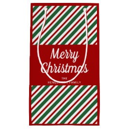 Feestelijk rood en groen patroon Vrolijk kerstfees Klein Cadeauzakje