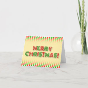 Feestelijk rood en groen "VROLIJK KERSTFEEST!" Feestdagen Kaart