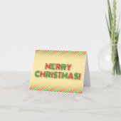 Feestelijk rood en groen "VROLIJK KERSTFEEST!" Feestdagen Kaart (Voorkant)