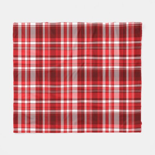 Feestelijk rood en wit geruit fleece deken (Voorkant (Horizontaal))