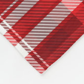 Feestelijk rood en wit geruit fleece deken (Hoek)