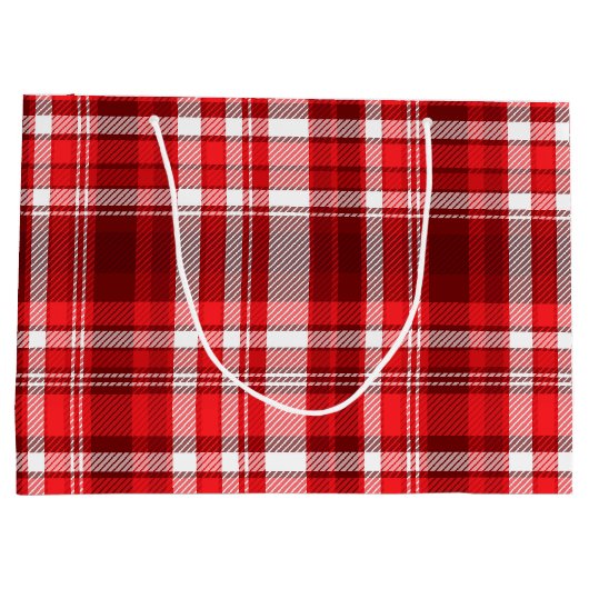 Feestelijk rood en wit geruit groot cadeauzakje (Achterkant)