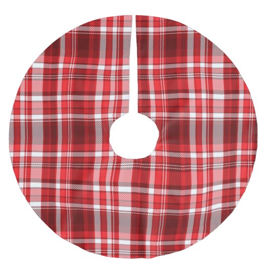 Feestelijk rood en wit geruit kerstboom rok (Voorkant)