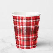 Feestelijk rood en wit geruit papieren bekers (Links)