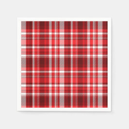 Feestelijk rood en wit geruit servet