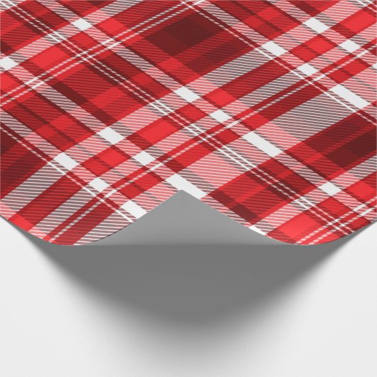 Feestelijk rood en wit geruite inpakpapier (Hoek)