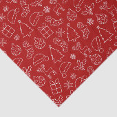 Feestelijk rood en wit winter kerstpatroon tissuepapier (Detail)