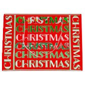 Feestelijk Rood Groen Kerstmis Groot Cadeauzakje (Voorkant)