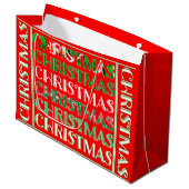 Feestelijk Rood Groen Kerstmis Groot Cadeauzakje (Voorkant Gekanteld)
