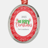 Feestelijk Rood Groen Vrolijk Kerst Ronde Ornament (Links)