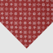 Feestelijk rood kerst-sneeuwvlokpatroon tissuepapier (Detail)