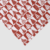 Feestelijk Rood Kerstboom Patroon Tissuepapier (Detail)