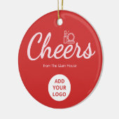 Feestelijk rood logo ornament voor schoonheidsmerk (Links)