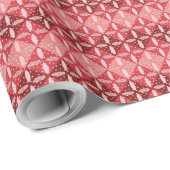Feestelijk Rood Monochroom Geometrisch en Terrazzo Cadeaupapier (Rol Hoek)