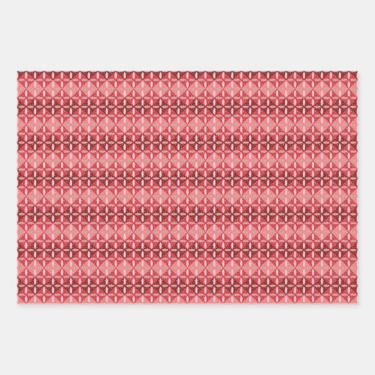 Feestelijk Rood Monochroom Geometrisch en Terrazzo Inpakpapier Vel (Voorkant)