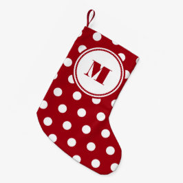 Feestelijk rood monogrammotief kleine kerstsok
