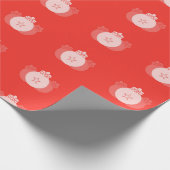 Feestelijk rood Ornament Cadeaupapier (Hoek)