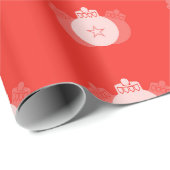 Feestelijk rood Ornament Cadeaupapier (Rol Hoek)