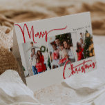 Feestelijk rood script gevouwen drie foto kerst feestdagen kaart<br><div class="desc">Vier het seizoen met dit feestelijke rode script gevouwen drie foto kerstvakantie kaart met een vleugje elegante charme. Het chique ontwerp toont een eenvoudig rood-wit kleurenpalet, dat de gezellige sfeer van de winter oproept. De moderne en unieke aantrekkingskracht en rustieke bewoording creëer zorgt voor een perfecte balans tussen seizoensgebonden en...</div>