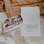 Feestelijk rood Script Vrolijk Kerstfeest Gevouwen Feestdagen Kaart