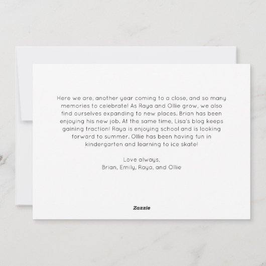 Feestelijk rood script Vrolijk Kerstfeest twee fot Feestdagenkaart (Achterkant)