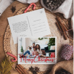 Feestelijk rood script Vrolijk kerstjaar in de Rev Feestdagenkaart<br><div class="desc">Vier het seizoen met dit feestelijke rode script Vrolijk kerstjaar in review vakantie briefkaart met een vleugje elegante charme. Het chique ontwerp toont een eenvoudig rood-wit kleurenpalet, dat de gezellige sfeer van de winter oproept. De moderne en unieke aantrekkingskracht en rustieke bewoording creëer zorgt voor een perfecte balans tussen seizoensgebonden...</div>