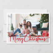 Feestelijk rood script Vrolijk kerstjaar in de Rev Feestdagenkaart (Voorkant)