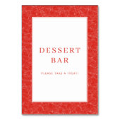 Feestelijk rood spiraal dessertbar bord kaart (Achterkant)