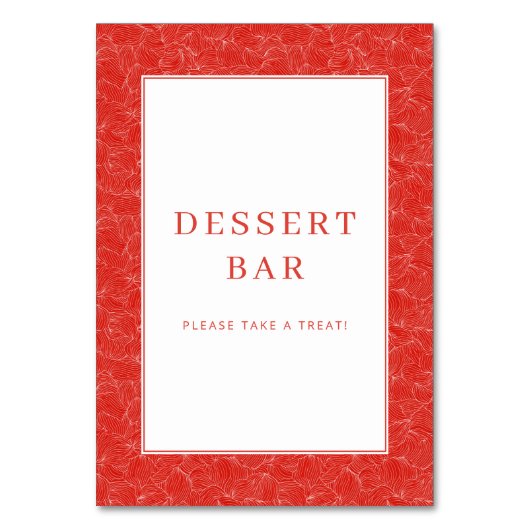 Feestelijk rood spiraal dessertbar bord kaart (Voorkant)