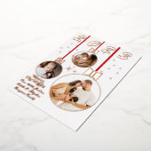 Feestelijk Rood Wit Eerste Kerstmis 3 Fotocollage Folie Feestdagenkaart (Gedraaid)