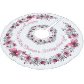 feestelijk, rood, wit, Floral, prettig kerstfeest Kerstboom Rok (Gekanteld)
