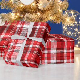 Feestelijk rood-wit geruit inpakpapier
