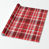 Feestelijk rood-wit geruit inpakpapier (Uitgerold)