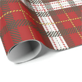 Feestelijk rood wit geruite check kerstpatroon cadeaupapier (Rol Hoek)