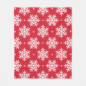 Feestelijk rood-wit sneeuwvlokpatroon fleece deken (Voorkant)