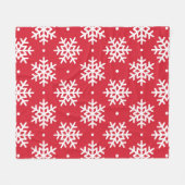 Feestelijk rood-wit sneeuwvlokpatroon fleece deken (Voorkant (Horizontaal))