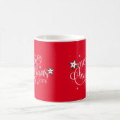 Feestelijk Rood Wit Sprankelend Vrolijk Kerstfeest Koffiemok (Center)