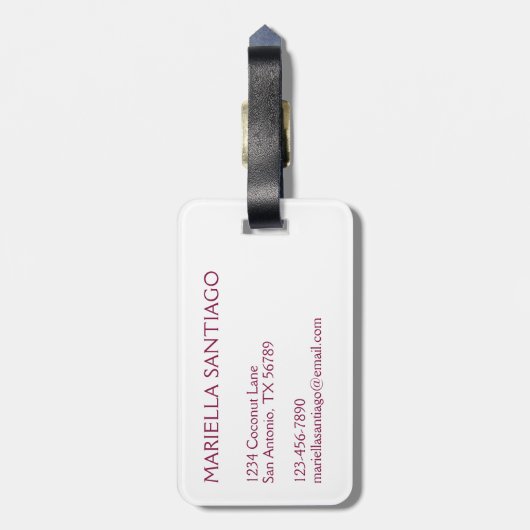 Feestelijk Roze Bagagelabel (Achterkant verticaal)