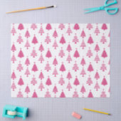 Feestelijk roze en wit kerstboompatroon tissuepapier (Craft)