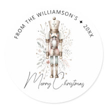 Feestelijk roze gouden Notenkraker Kerst sticker