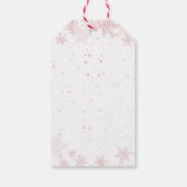 Feestelijk roze kerst favoriet huis van peperkoek cadeaulabel (Achterkant)